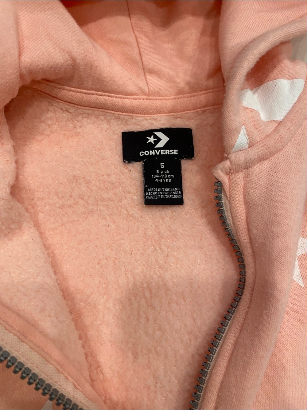 Kids Peach Converse 5T Zip-Up Hoodie & Teal Raya Graphic Tee - Picture 3 of 5